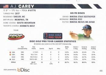 2022 Disc Golf Pro Tour #48 A.J. Carey Back